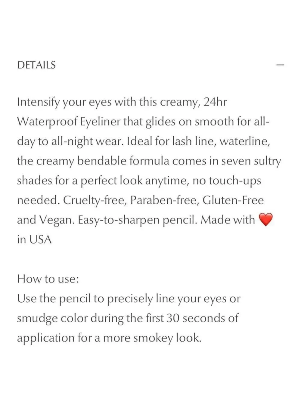 Persona 24 Hour Waterproof Eyeliner in Black